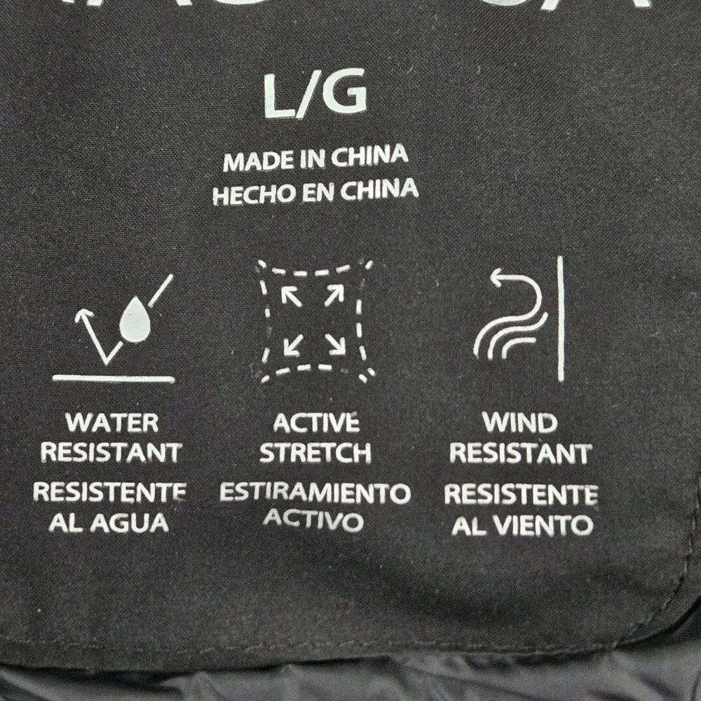 Nautica Men Jacket L/G (LARGE) Black Puffer Gorpcore Zipper Mixed‎ Media